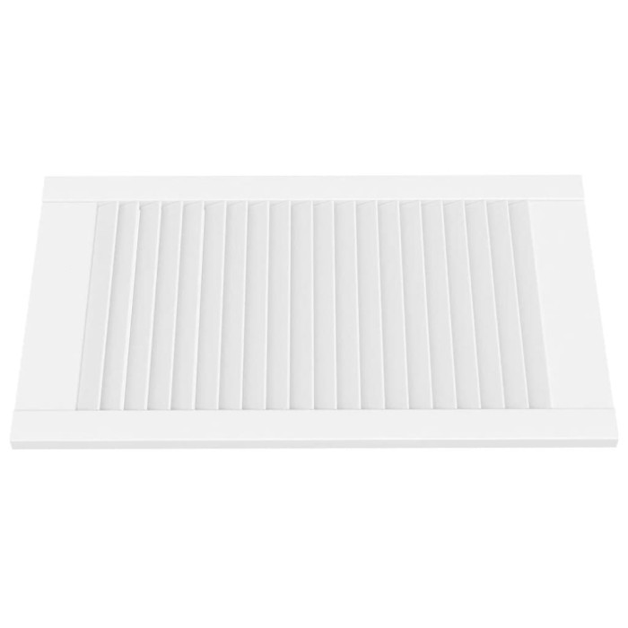 Vrata za omarico z letvicami 4 kosi bela 69x39,4 cm borovina